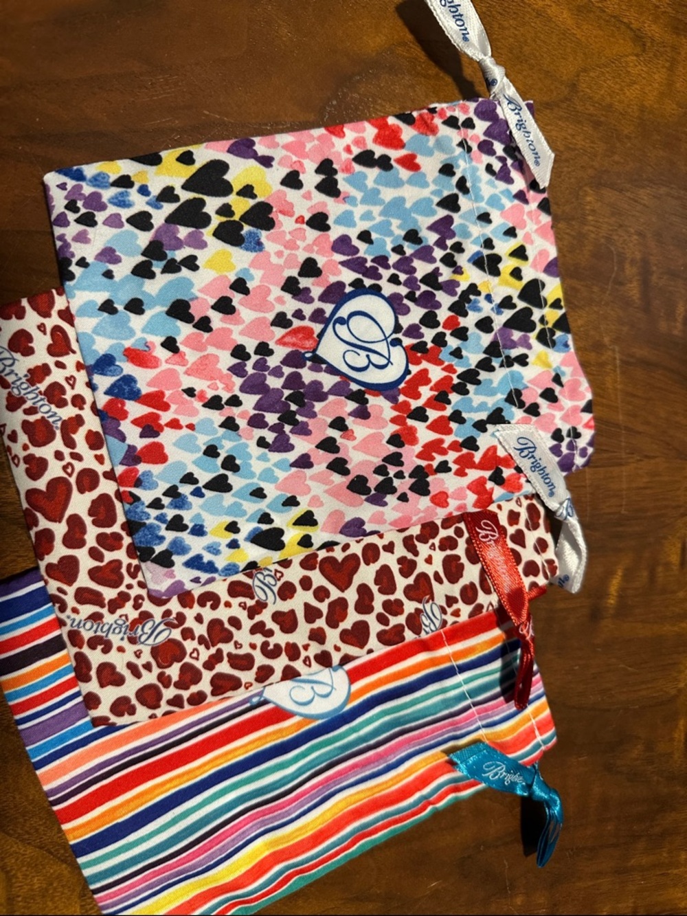 Brighton Multicolor Heart & Stripe Pouch Set